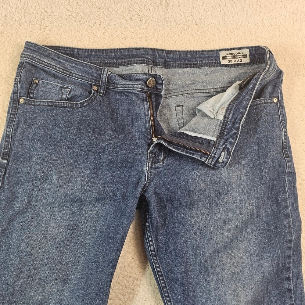 Buffalo David Bitton Jackson-X Straight Stretch Jeans Men 38x30 Medium Wash Blue - Picture 12 of 16